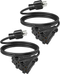 DEWENWILS 6FT Extension Cord, Tri-Tap Extension Cord Splitter, 3 Outlet 16/3 by DEWENWILS