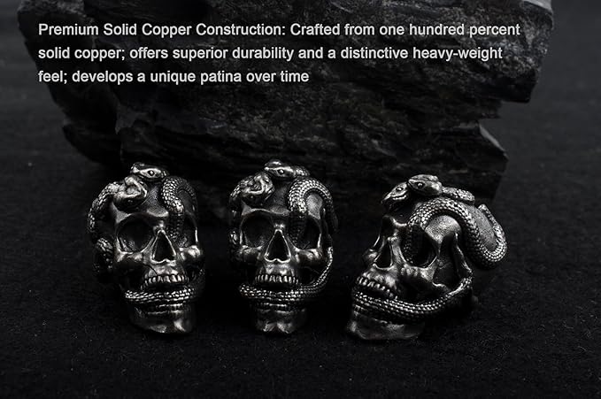 Skull Paracord Bead, 0.75x0.56x0.78 inches, - Image 5