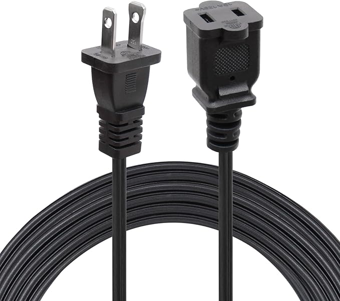 3 FT Extension Cord, 2-Prong Small and Thin Extension Cords Male-Female Power by Yeatel