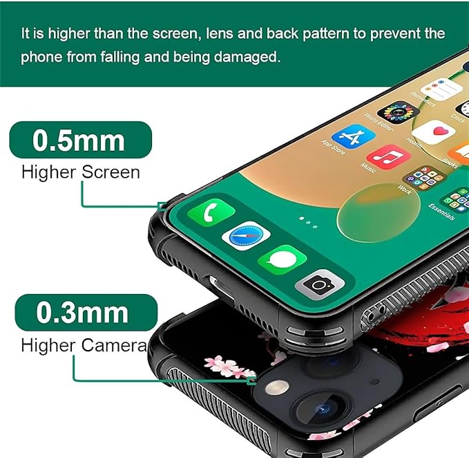 for iPhone 13 Mini Case, Sakura Japanese Samurai Pattern Graphic Design Girl - Image 4