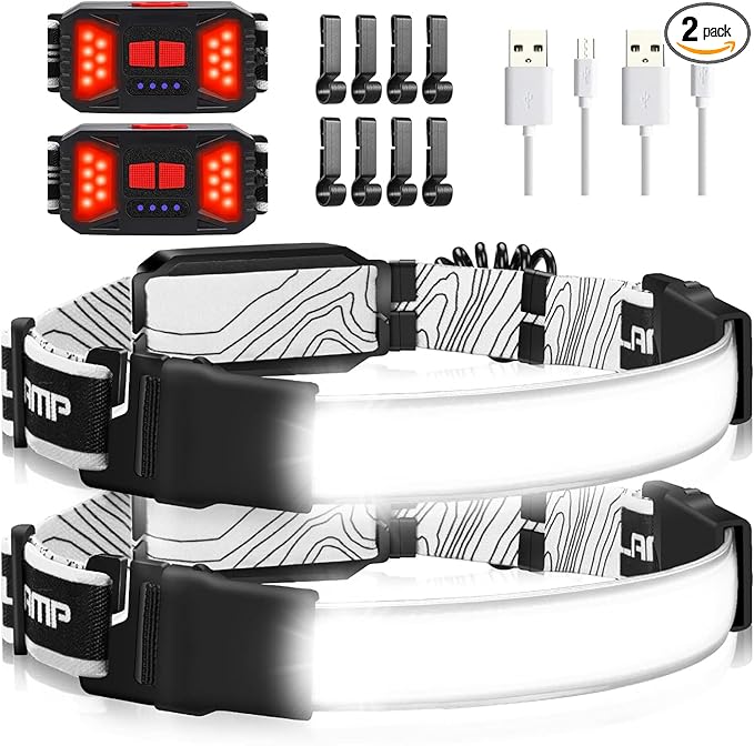 Rechargeable Headlamp, 230°Wide-Angle 1000 Lumens Headlamp Flashlight by Hopedone