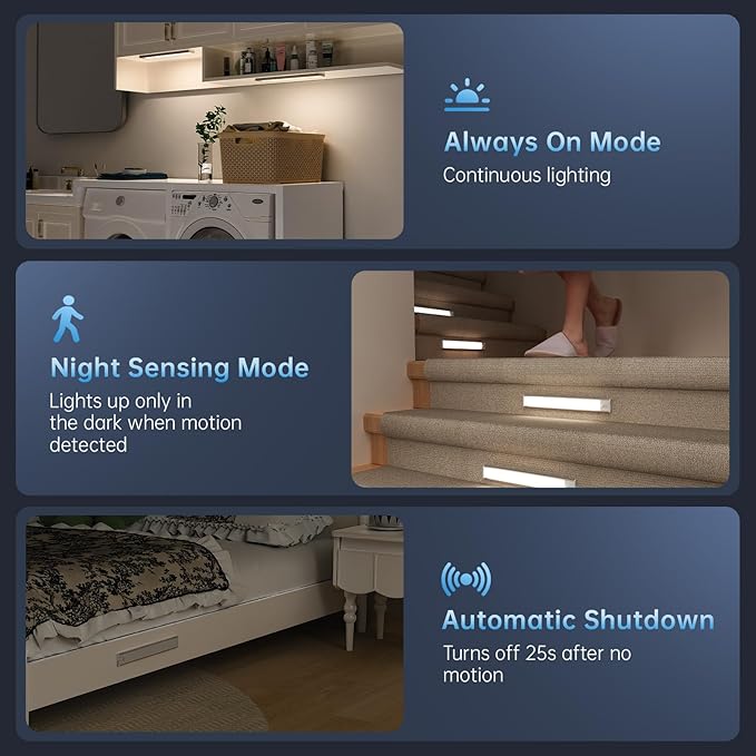 Under Cabinet Lighting, 54 LED 1800mAh Rechargeable, Motion Sensor Light - Image 7