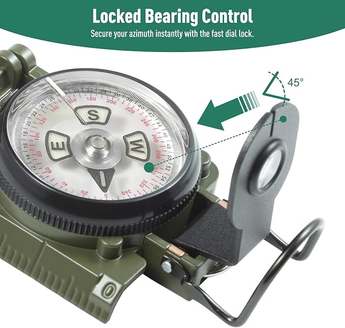 Eyeskey Multifunctional Military Sighting Navigation Compass Impact Resistant & - Image 6