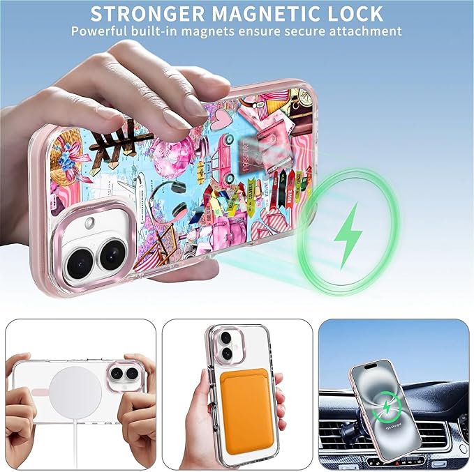 Case for iPhone 16, Cover Holiday Trip World Map Phone Case Design，for Women - Image 3