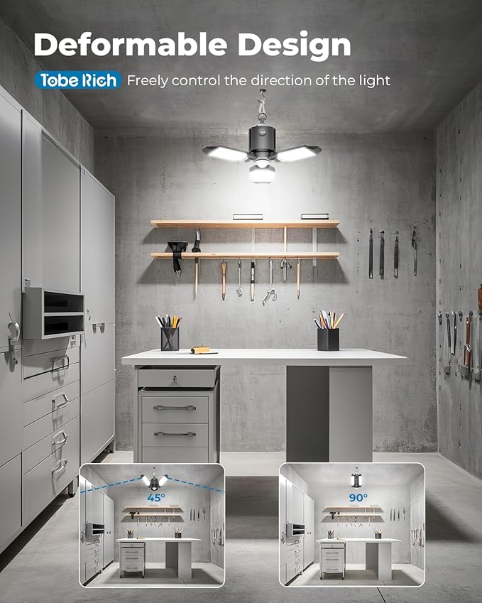 toberich 4 Pack Plug in Motion Sensor Garage Light - Image 4