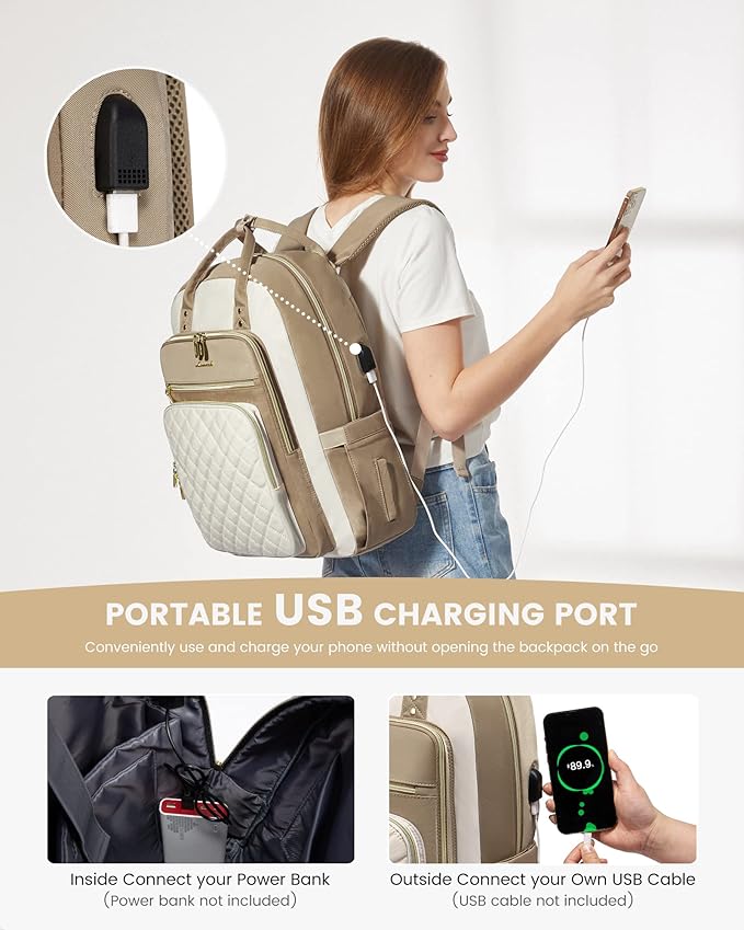 LOVEVOOK Laptop Backpack Purse for Women, Water Resistant Lightweight Daypacks - Image 4