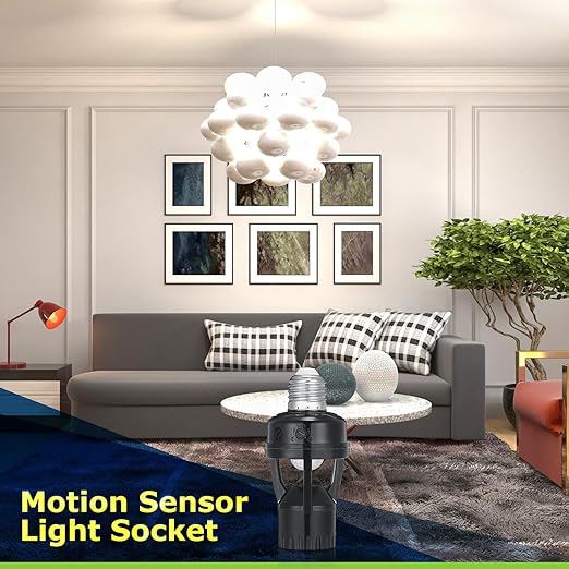 Hortsun 3 Pcs Motion Sensor Light Socket Smart Screw in Light Bulb Outlet - Image 6