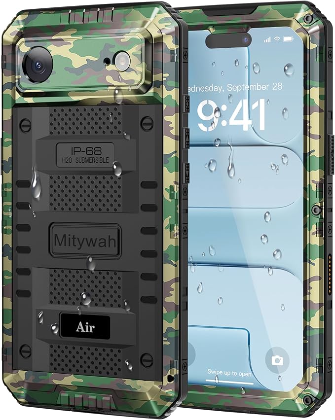 Mitywah Waterproof Case for iPhone Air, Military Grade Rugged Metal Case by Mitywah