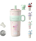 21oz Cute Bear Car Cup with Straw & Cap, Leak-Proof Portable Mug with Tea by Unknown