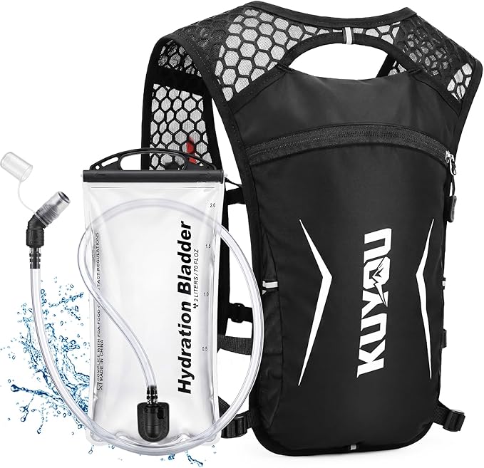 KUYOU Running Vest for Women & Men, Lightweight Hydration Backpack by KUYOU