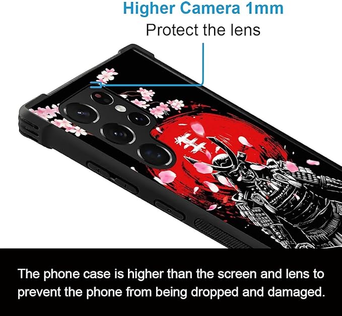 for Samsung Galaxy S22 Ultra Case, Sakura Japanese Samurai Pattern Graphic - Image 3