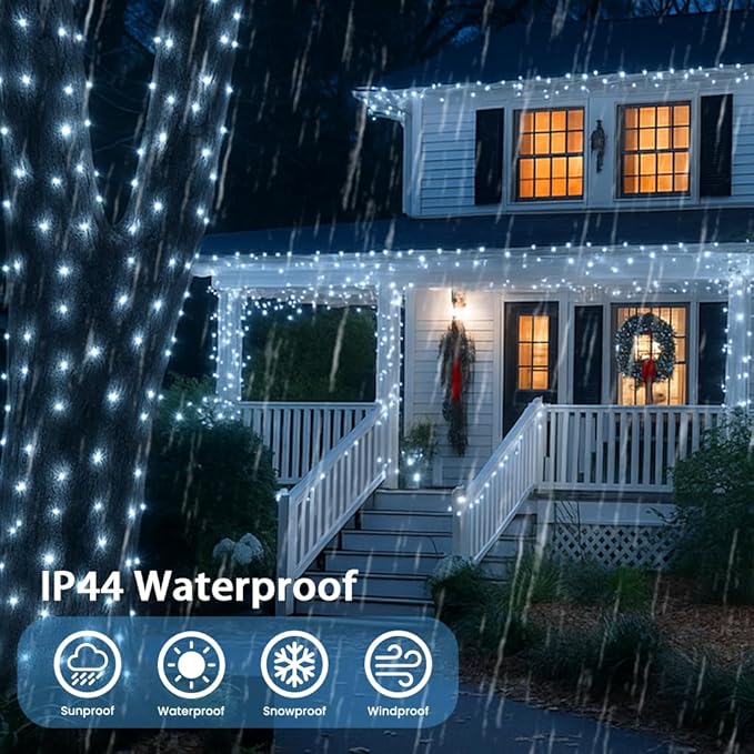 Connectable 100 LED String Lights Indoor Outdoor, 33FT Cool White Christmas - Image 5
