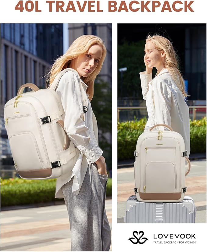 LOVEVOOK 40L Travel Backpack for Women Flight Approved, Carry on Backpack for - Image 9