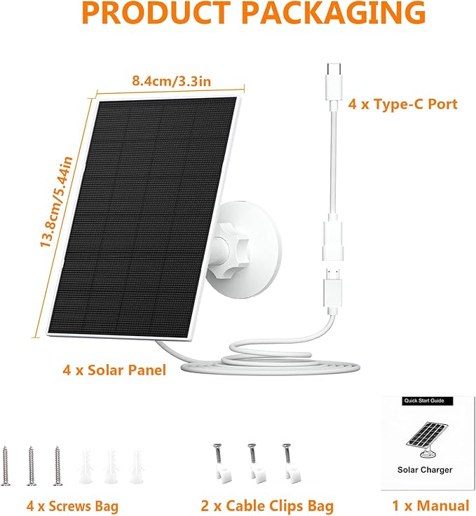Zivif Solar Panel Charger for Security Cameras, 2W Solar Panel - Image 7