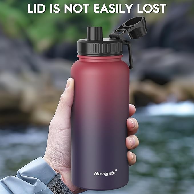 Navigate 32 oz Insulated Stainless Steel Sports Water Bottle - Image 6