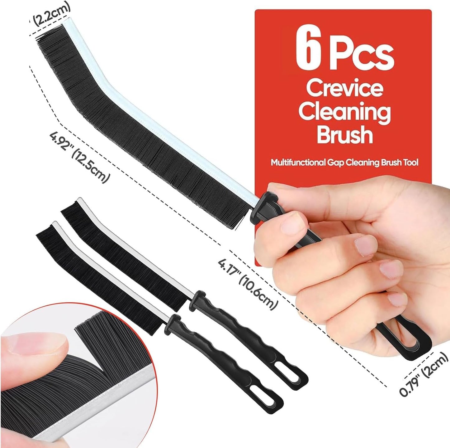 Crevice Cleaning Brush,Multifunctional Cleaning Brush Tool, Bathroom Gap Brush, Small Cleaning Brush, Grout Brush, Kitchen Brush, Cleaning Tools for Toilet, Bathroom, Home, Bathtub, Sink, Household