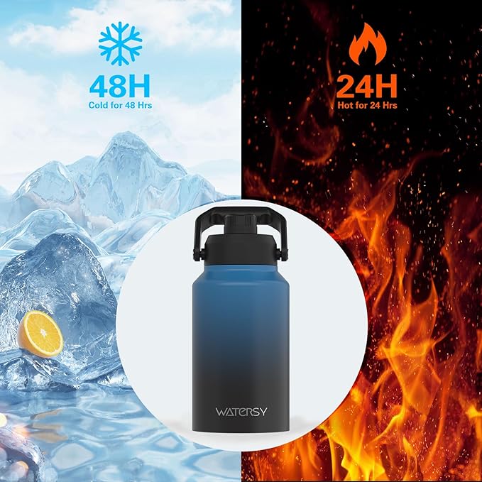 WATERSY 2/3 Gallon Water Bottle Insulated, BPA Free&Leak Proof, 87oz Stainless - Image 2