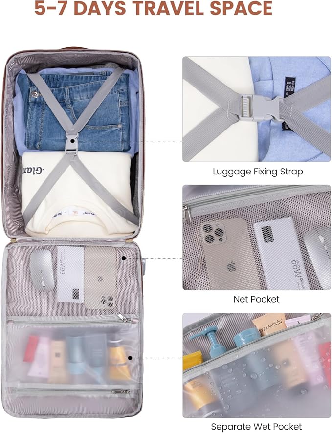 LOVEVOOK 40L Travel Backpack for Women & Men, Airline Approved Carry On Luggage - Image 9
