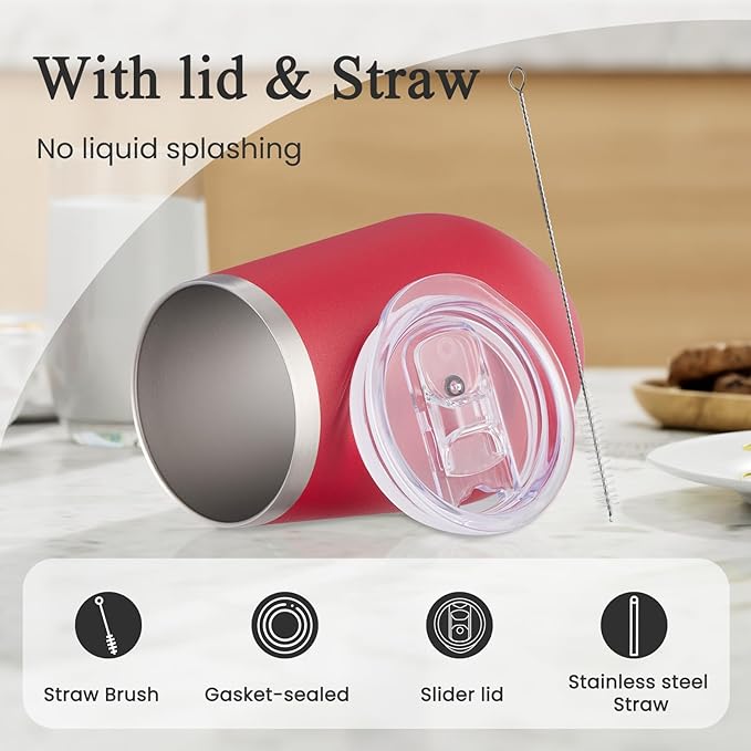 MEWAY Durable 12oz Stainless Steel Wine Tumbler - Image 3
