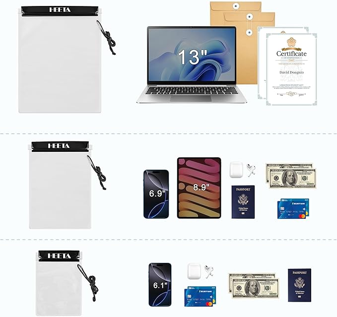 HEETA 5-Pack Clear Waterproof Dry Bag Pouch, Water Tight Cases Dry Bags - Image 9