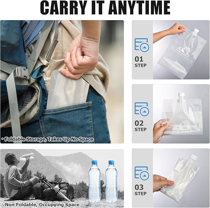 Ancable 64oz Collapsible Water Bottles, BPA-Free Water Bottle - Image 4