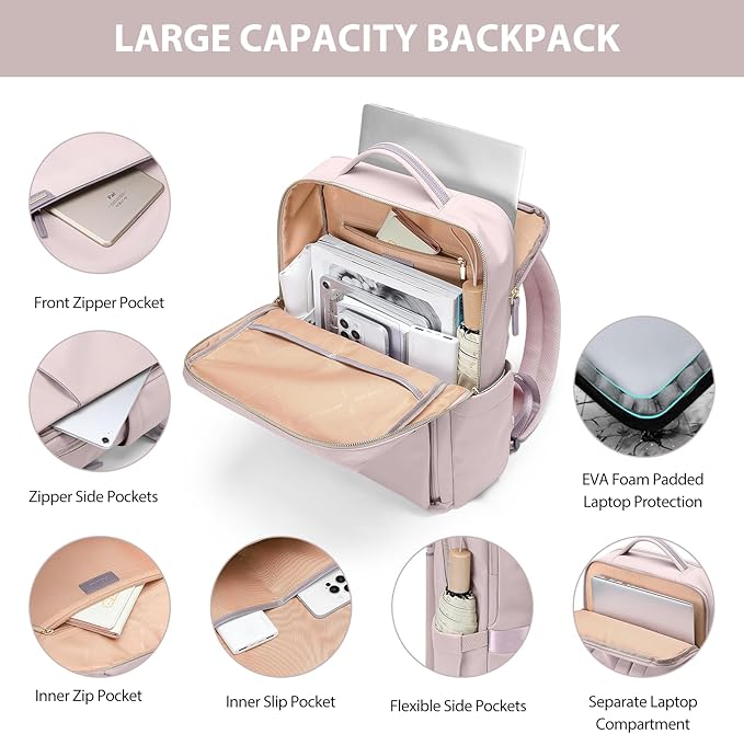 Laptop Backpack for Women, Work Business Traval Computer Backpacks - Image 3