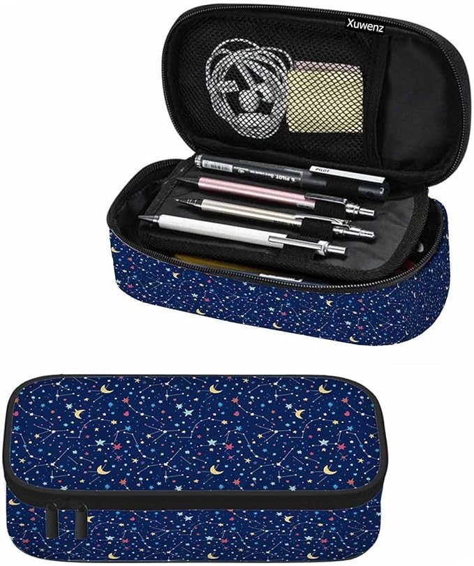 Galaxy Pencil Case Organizer Constellation Space Bright Stars Purple Stationery by Unknown