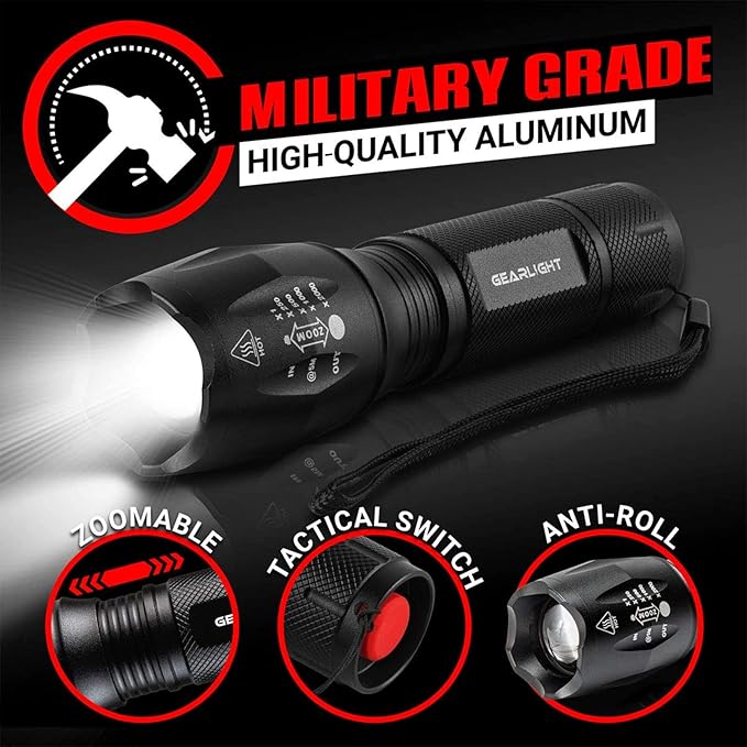 LED Flashlight High Lumens, Mini Tactical LED Flashlight 2 Pack, 5 Modes - Image 5