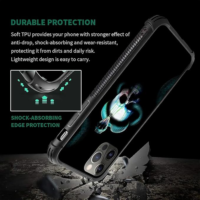 for iPhone 11 Pro Case, Skeleton Winding Snake Pattern Graphic Design Girl Boy - Image 7