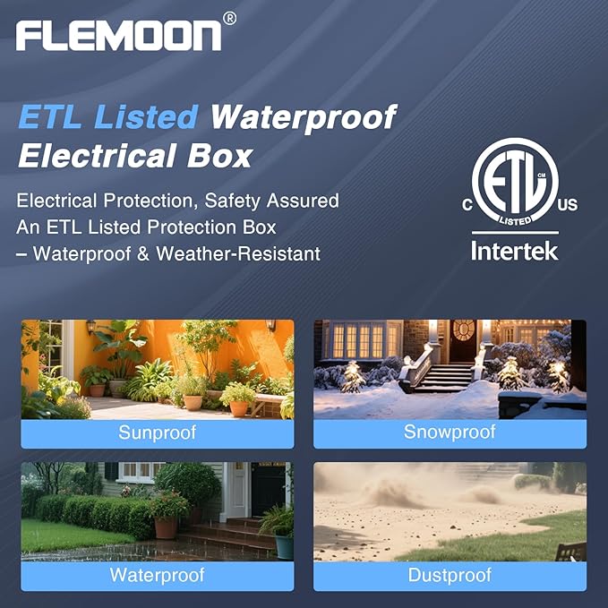Flemoon Outdoor Extension Cord Waterproof Cover, Weatherproof Electrical - Image 4
