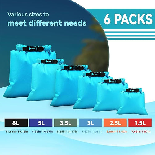 6PCS Dry Bags Waterproof, Lightweight Dry Bags - Image 2