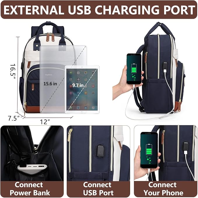 Laptop Backpack for Women, Fits 15.6 Inch Laptop Bag, Fashion Travel Work - Image 4