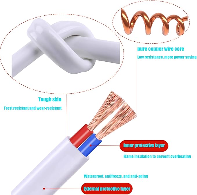 in Door Extension Cord 6FT 2 Prong Extension Cord Brown - Image 4