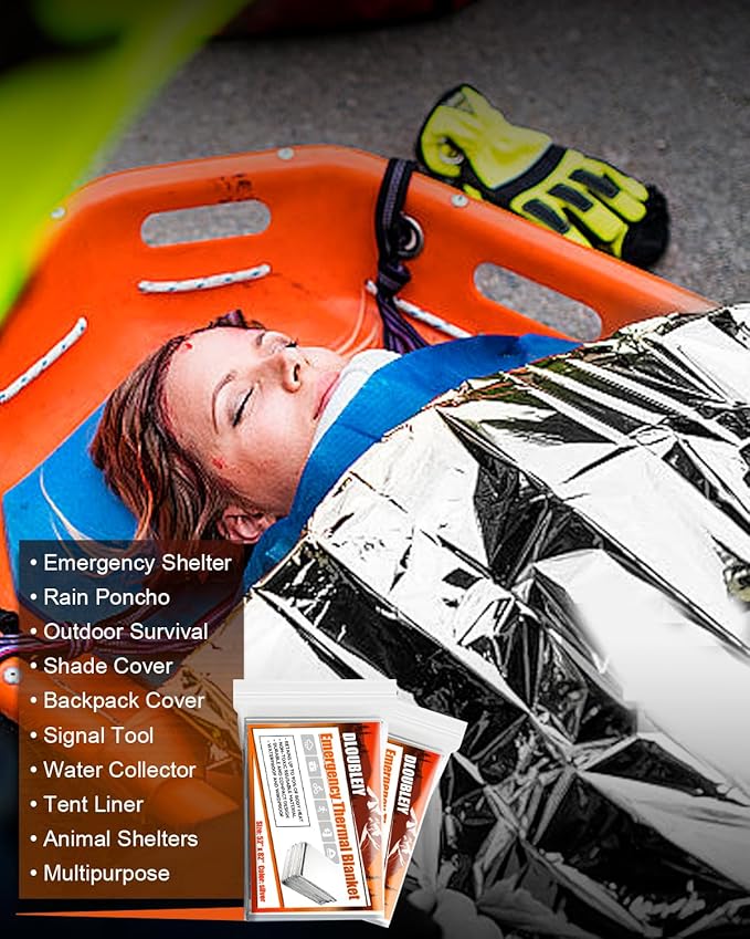 5-Pack Emergency Thermal Blankets, Heavy Duty Mylar Space Blanket - Image 5