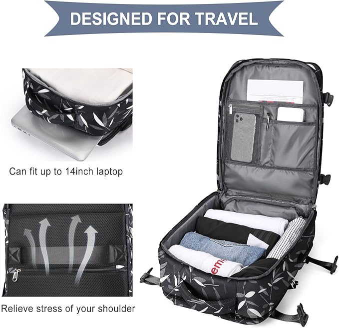 WONHOX Large Travel Backpack Carry on Flight Approved Laptop Work Business - Image 5