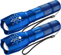Victoper LED Flashlight 2 Pack Blue, Bright High Lumens Tactical Flashlights by Victoper
