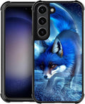 for Samsung Galaxy S23 Case, Snowy Mountain Fox Lake Pattern Graphic Design by FKBRCL4U