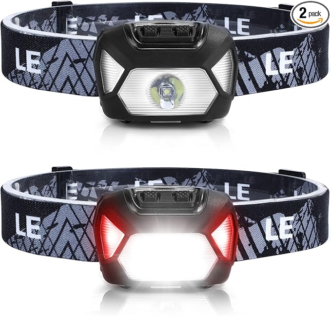 Lepro HeadLamp, 2 Pack Super Bright LED Head lamp by Lepro