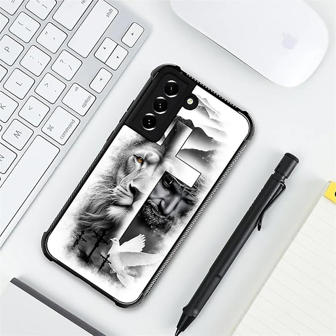 for Samsung Galaxy S22 Plus Case, Lion Cross Jesus Christ Dove Pattern Graphic - Image 7