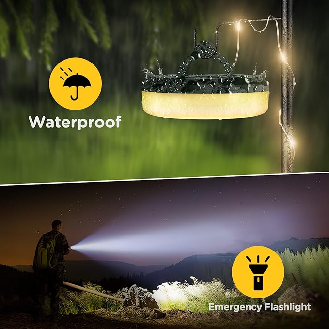 OGERY Camping String Lights, 4 in 1 Quick Storage 32.8FT Rechargeable Tent - Image 6