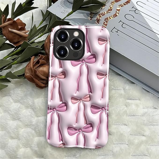 for iPhone 12/12Pro Case, HL2 Abstract Ribbons Bows Hybrid 2 Layer Hard Shell - Image 4