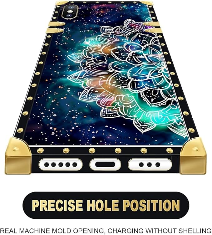 Compatible with iPhone XR Case, Starry Sky Colourful Mandala Luxury Golden - Image 5