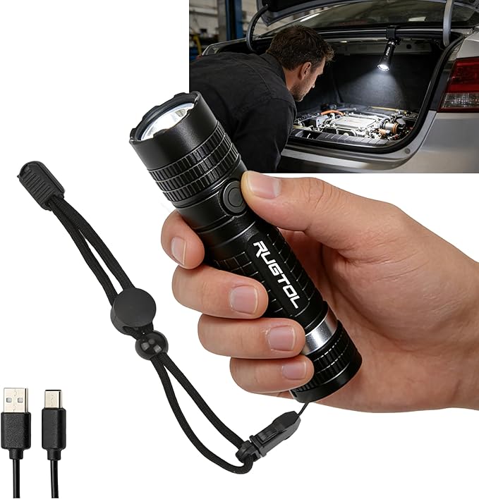 Rugtol Headlamp, USB C Rechargeable Battery Powered Head Lamp LED Flashlight - Image 2