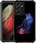 for Samsung Galaxy S21 Ultra Case, Galaxy Fox Wolf Pattern Graphic Design Girl by FKBRCL4U