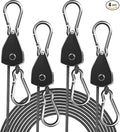 4-Pack 1/8" Adjustable Rope Hanger, Heavy Duty Ratchet Tie Down Strap by STAYGROW
