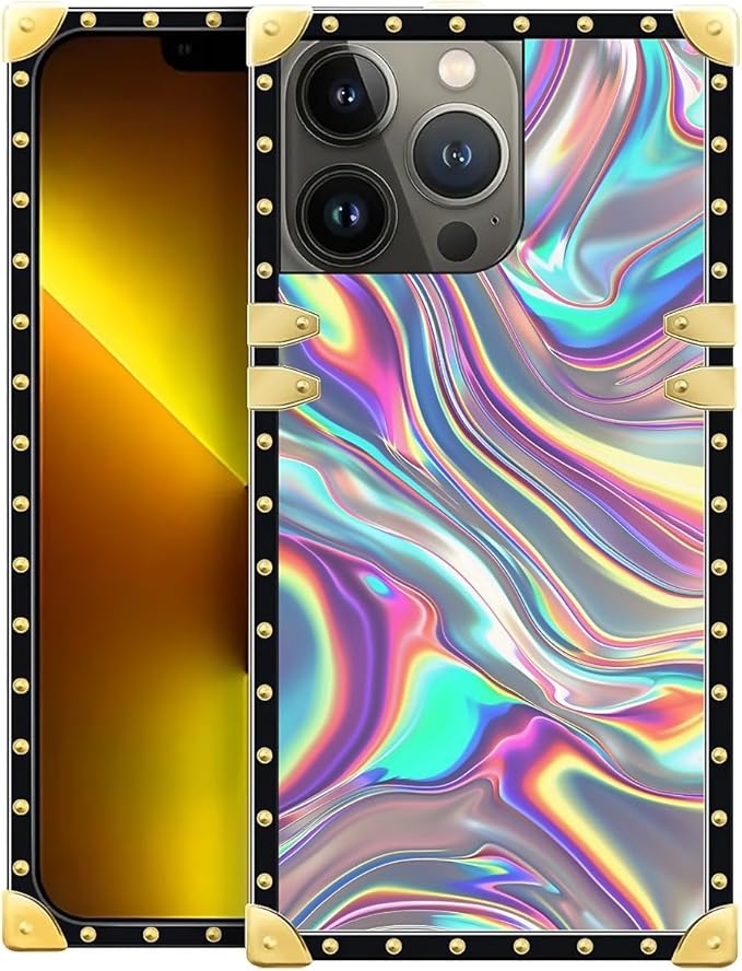 Compatible with iPhone 13 Pro Case, Holographic Abstract Iridescent Textures by Unknown