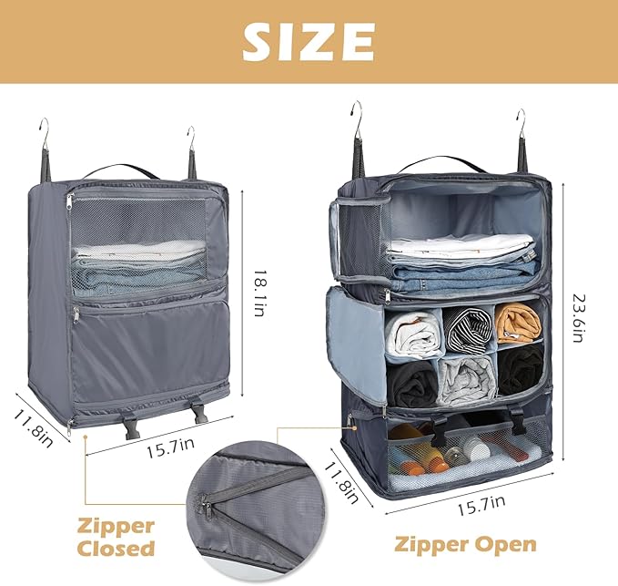 Surblue Hanging Travel Shelves Compression Packing Cube - Image 5