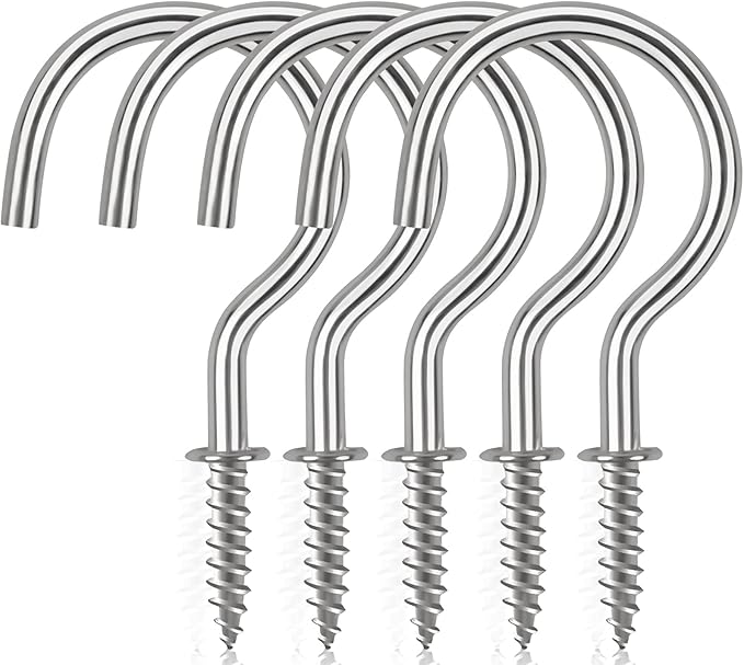 Cup Screw Hooks, 1-1/2 inch Metal Screw in Ceiling Hooks 45 Pack Plant Hanger by DRTDERUITAI
