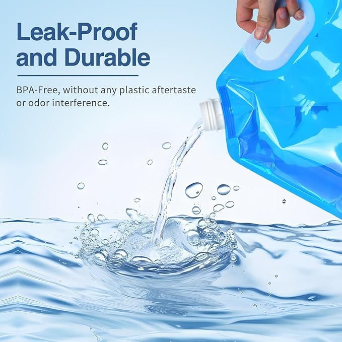 4 Pack 5L BPA Free Collapsible Water Tank Container Portable Lightweight Space - Image 4