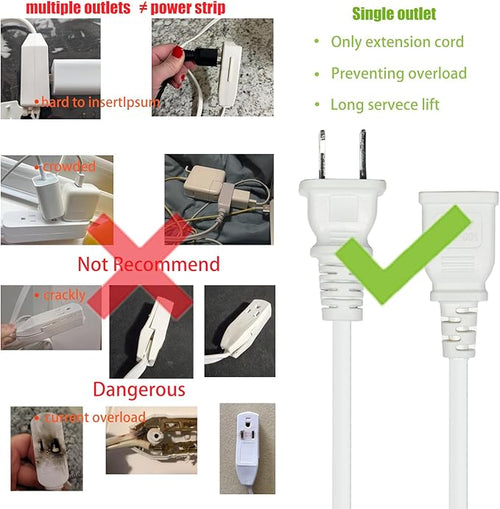 2 Prong Extension Cord for Indoor/Outdoor Use 15ft Long - Image 2